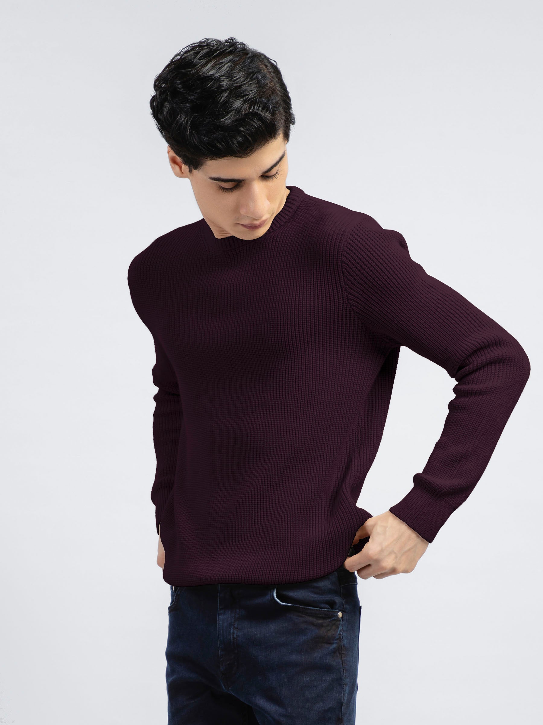 Maroon Knitted Jumper Brumano