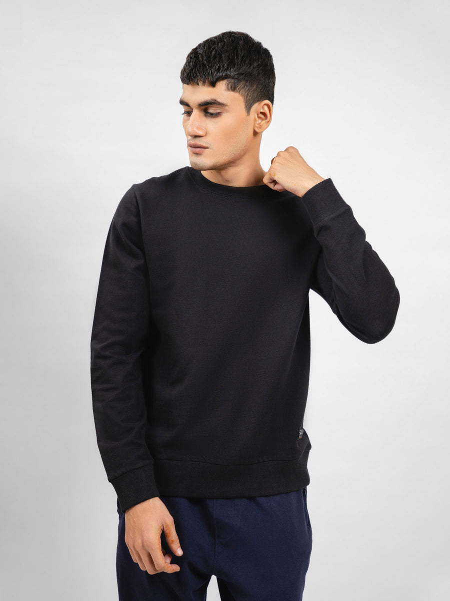 Black Long Sleeve Crewneck Sweatshirt