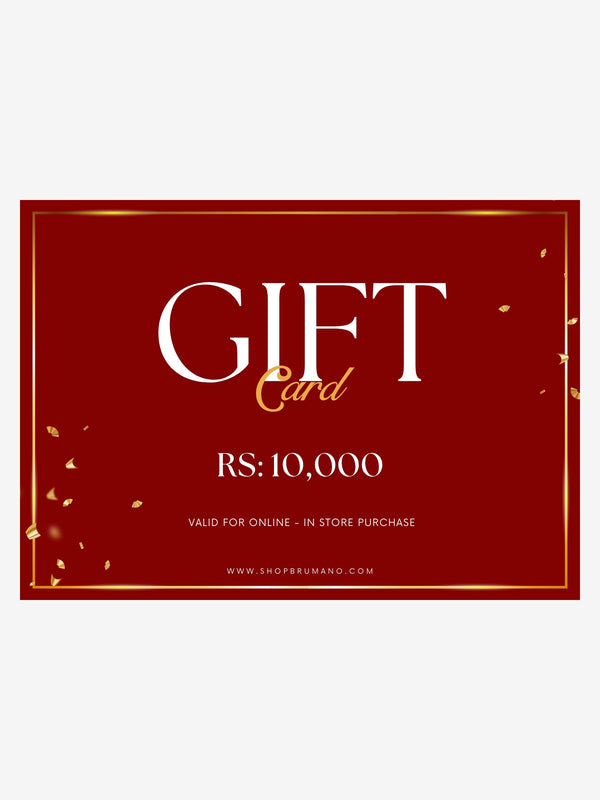 Gift Card - Rs 10000 Brumano Pakistan