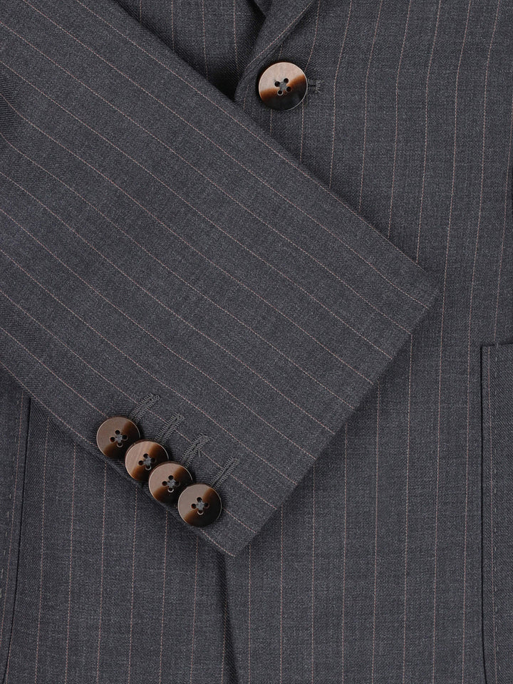 Grey Wool Pinstriped Formal Blazer Brumano Pakistan