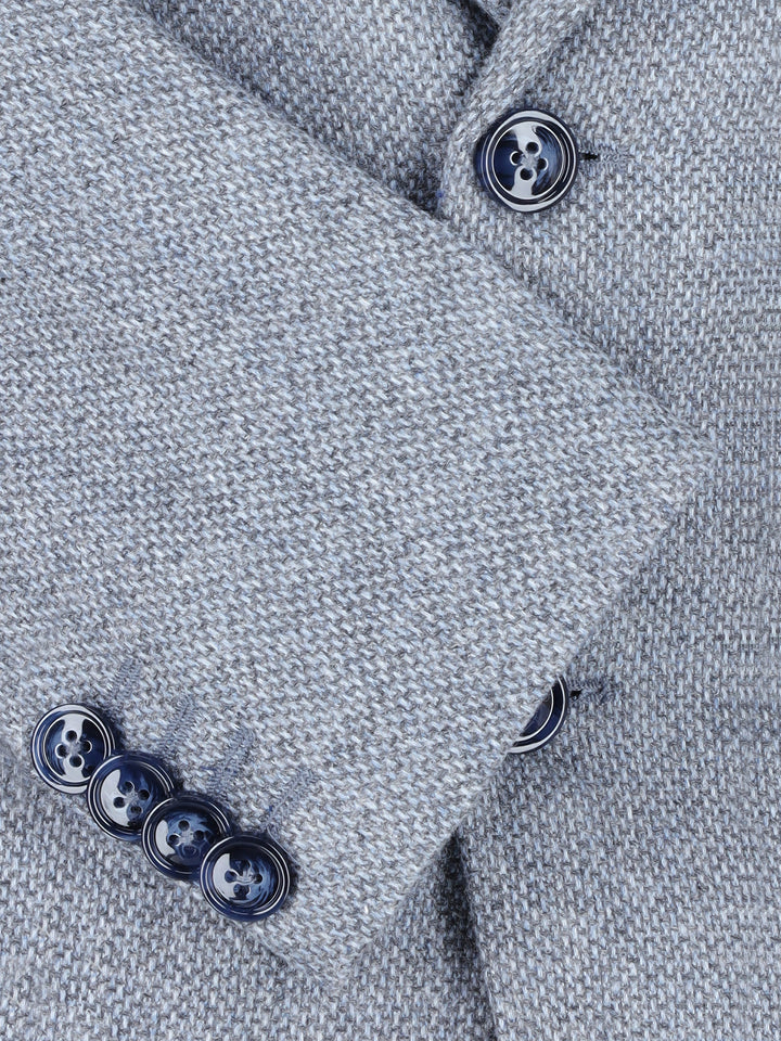 Light Blue & Grey Wool & Cashmere Blazer - Sartoria Brumano Pakistan
