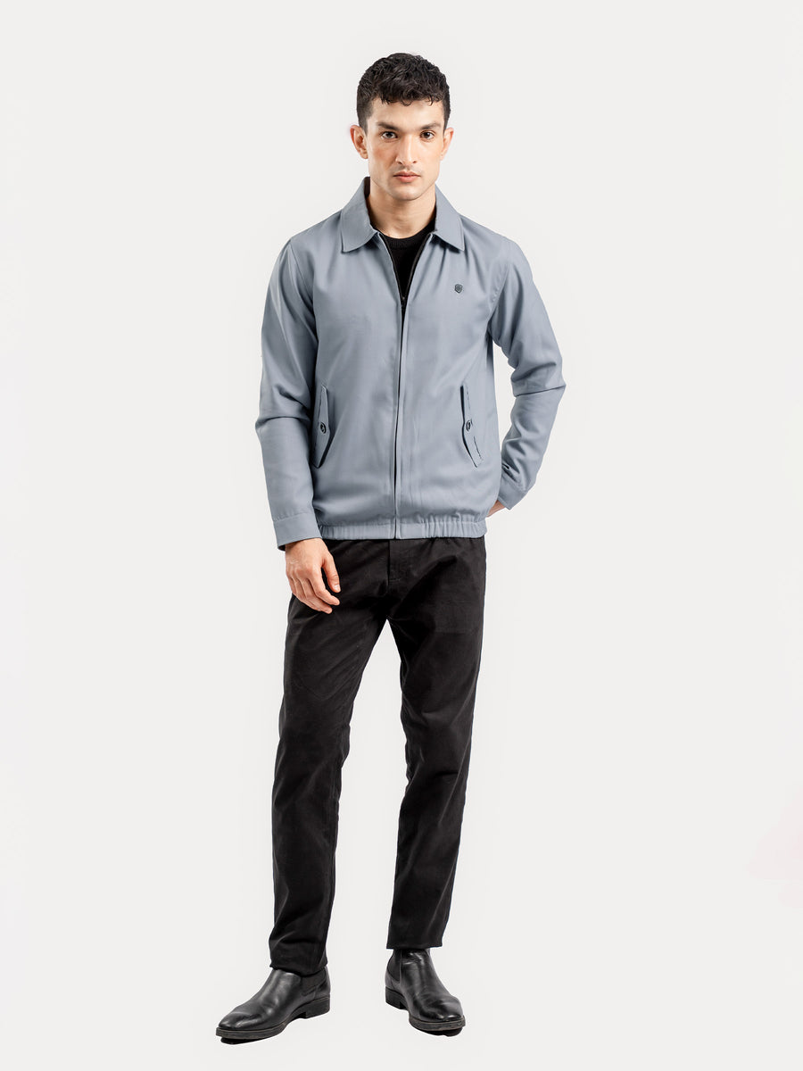 1度使用LIGHTMELTONBALCOLLAR HARRINGTONJACKE LightGreyHarringtonJacketWithC