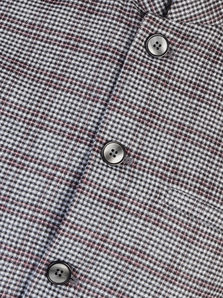 Light Grey Micro Checkered Wool Blended Waistcoat Brumano Pakistan