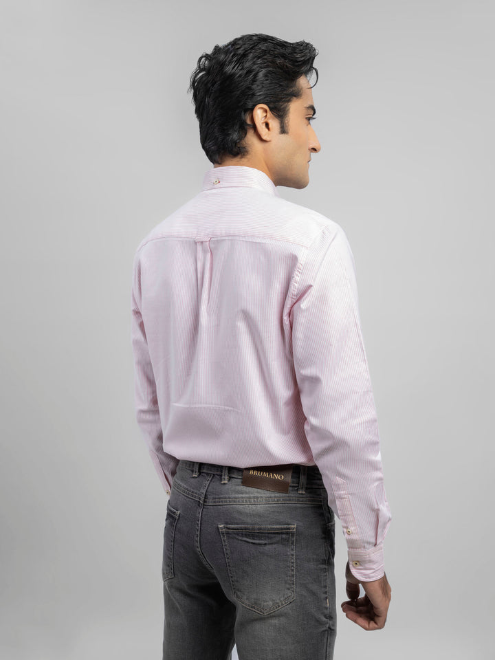 Light Pink Oxford Striped Shirt Brumano Pakistan