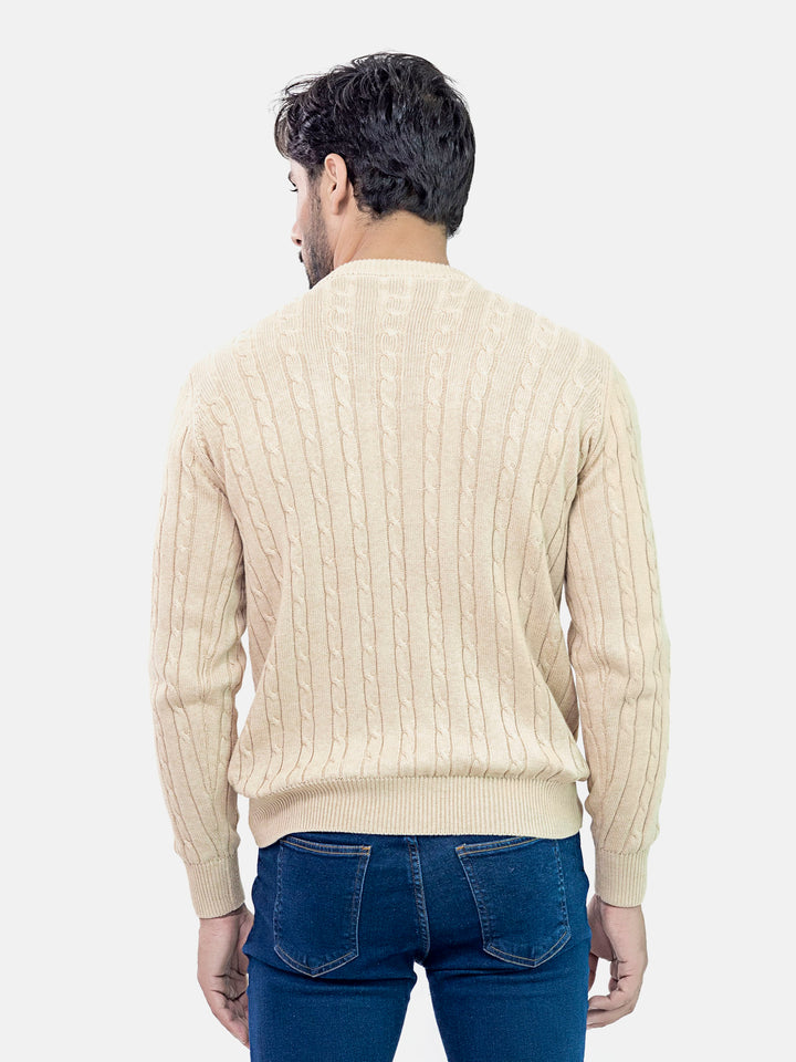 Beige Cable Knitted Jumper Brumano Pakistan
