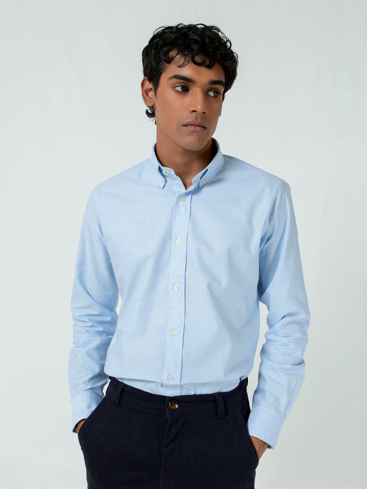 Blue Oxford Button Down Shirt Brumano Pakistan