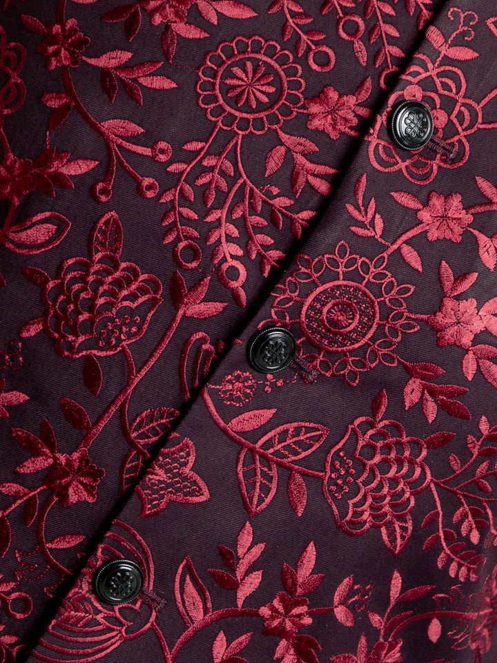Burgundy Embroidered Sartoria Waistcoat Brumano Pakistan