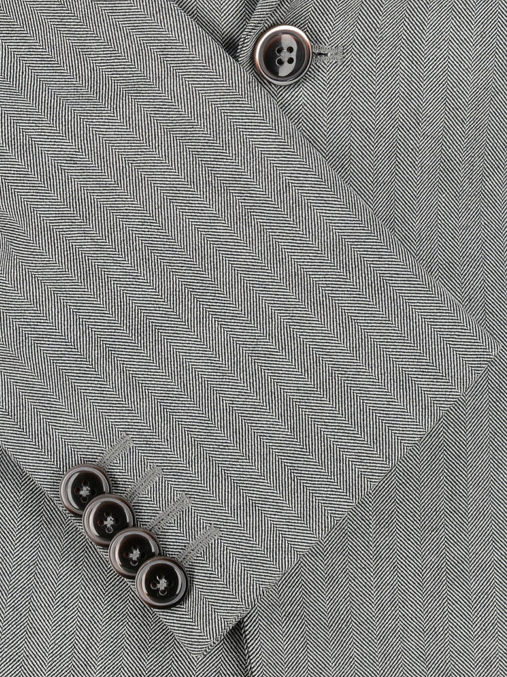 Grey Wool Herringbone Blazer Brumano Pakistan
