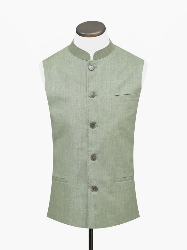 Olive Green Linen Waistcoat Brumano Pakistan