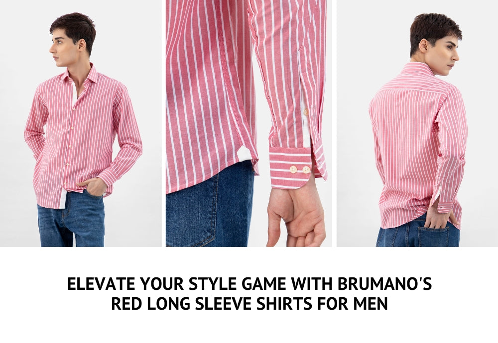 Elevate Your Style Game with Brumano's Red Long Sleeve Shirts for Men