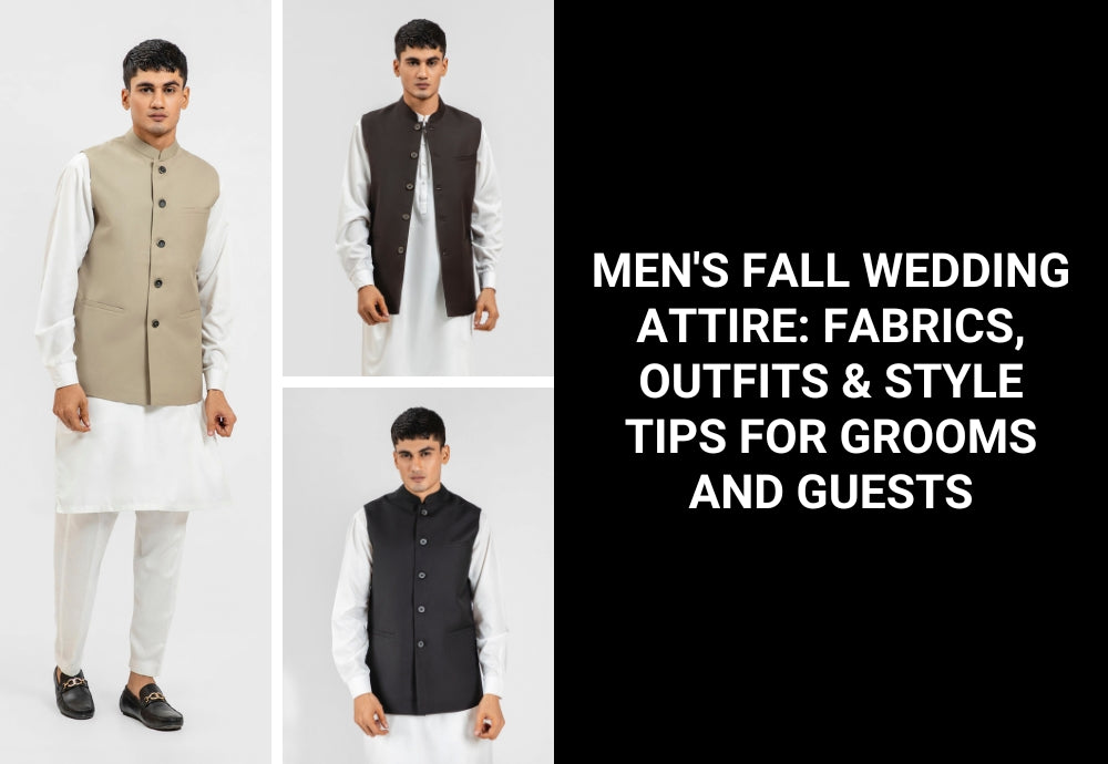Men's fall wedding attire: fabrics, outfits & style tips for grooms and guests