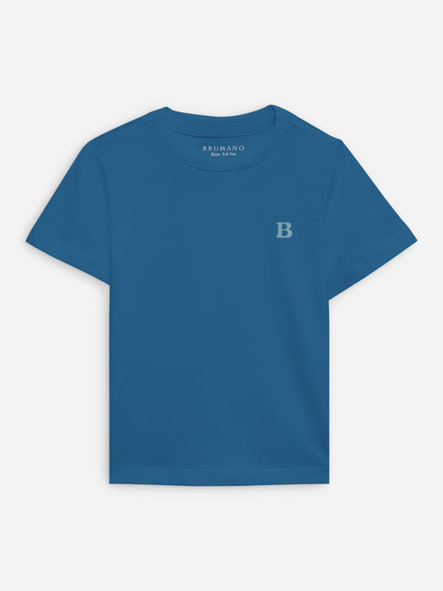 Teal Blue 100% Cotton Casual Tee