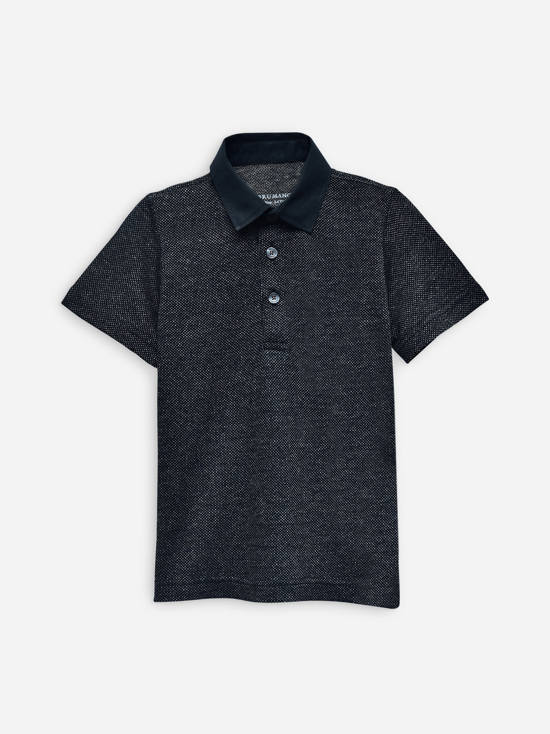 Black Dobby Structured Casual Polo