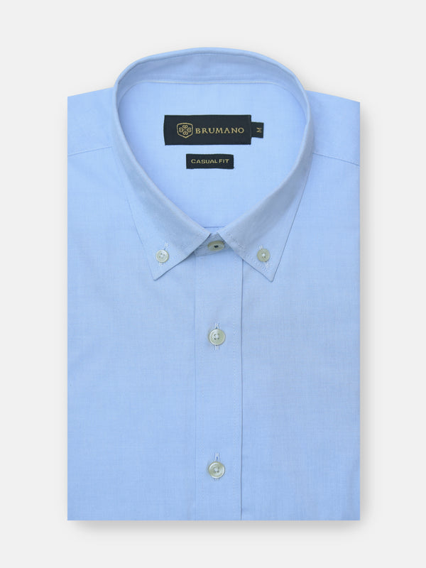 Classic Blue Oxford Shirt With Button Down Collar Brumano Pakistan