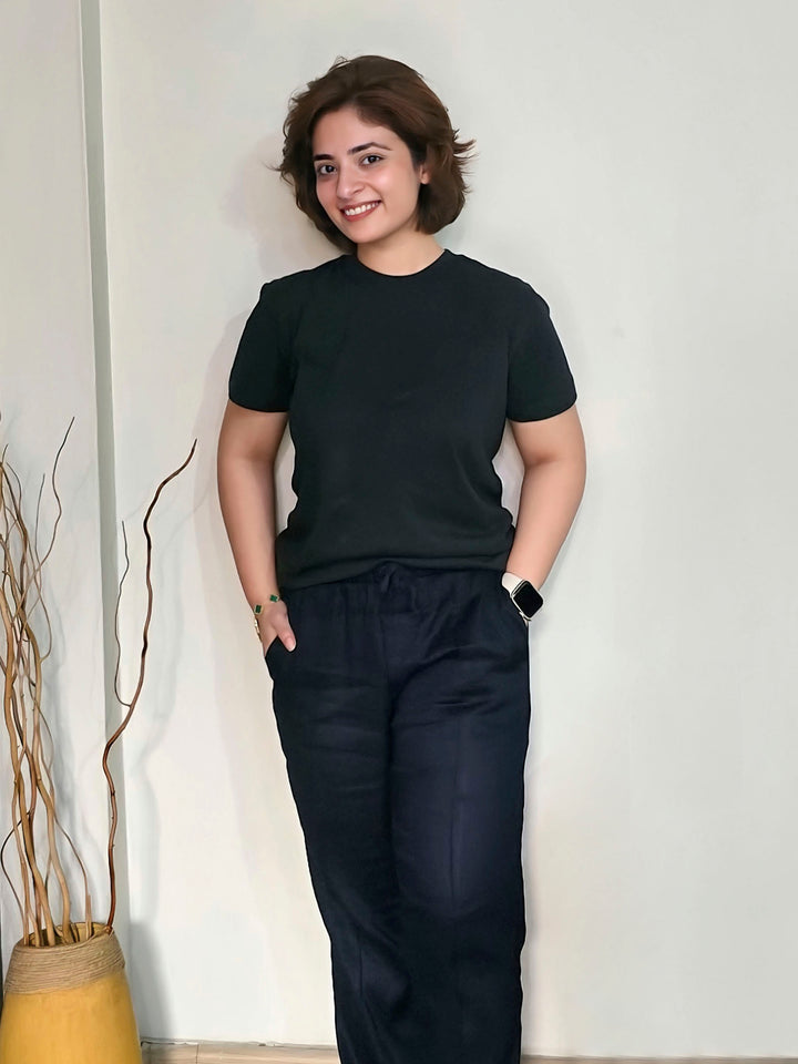 Dark Green 100% Cotton Basic Tee - Women