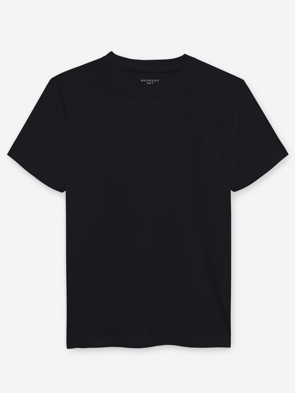 Black 100% Combed Cotton Crew Neck T-Shirt