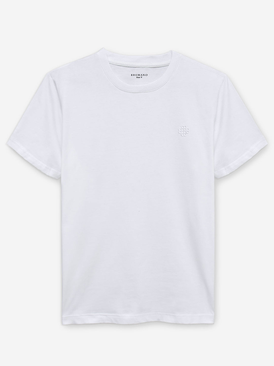 White 100% Combed Cotton Crew Neck T-Shirt Brumano Pakistan