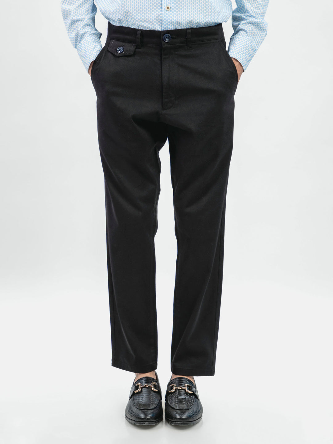 Black Structured Casual Fit Chinos Brumano Pakistan