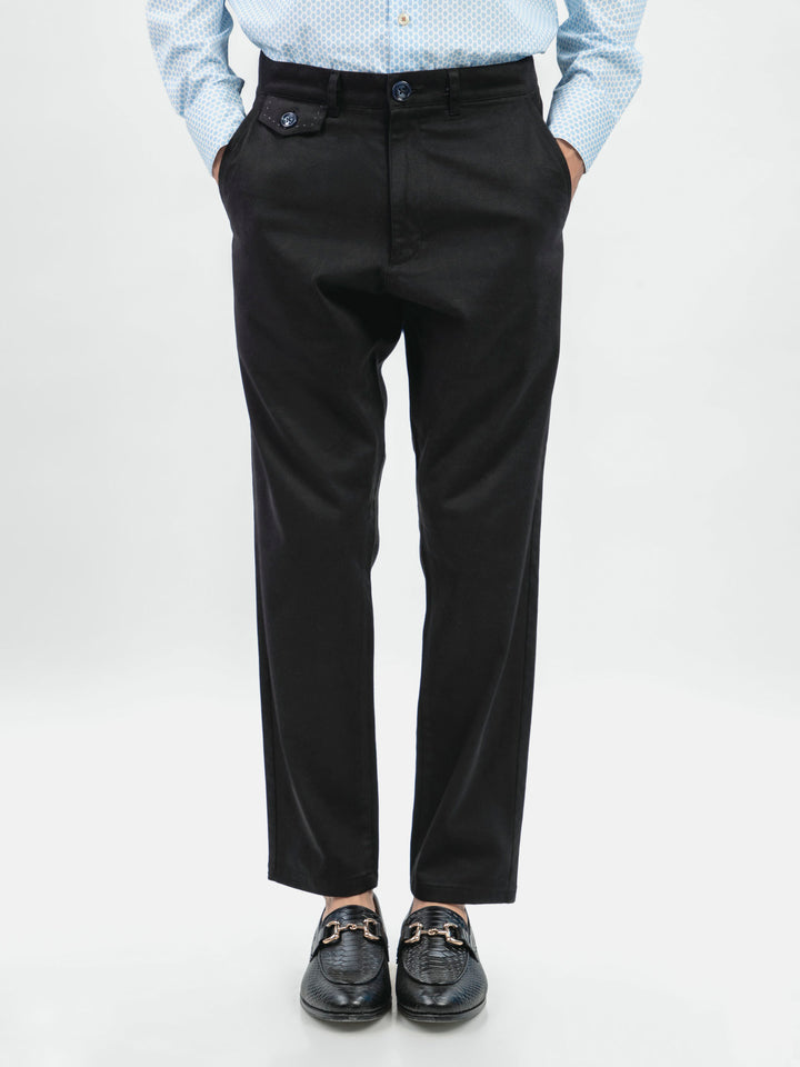 Black Structured Casual Fit Chinos Brumano Pakistan