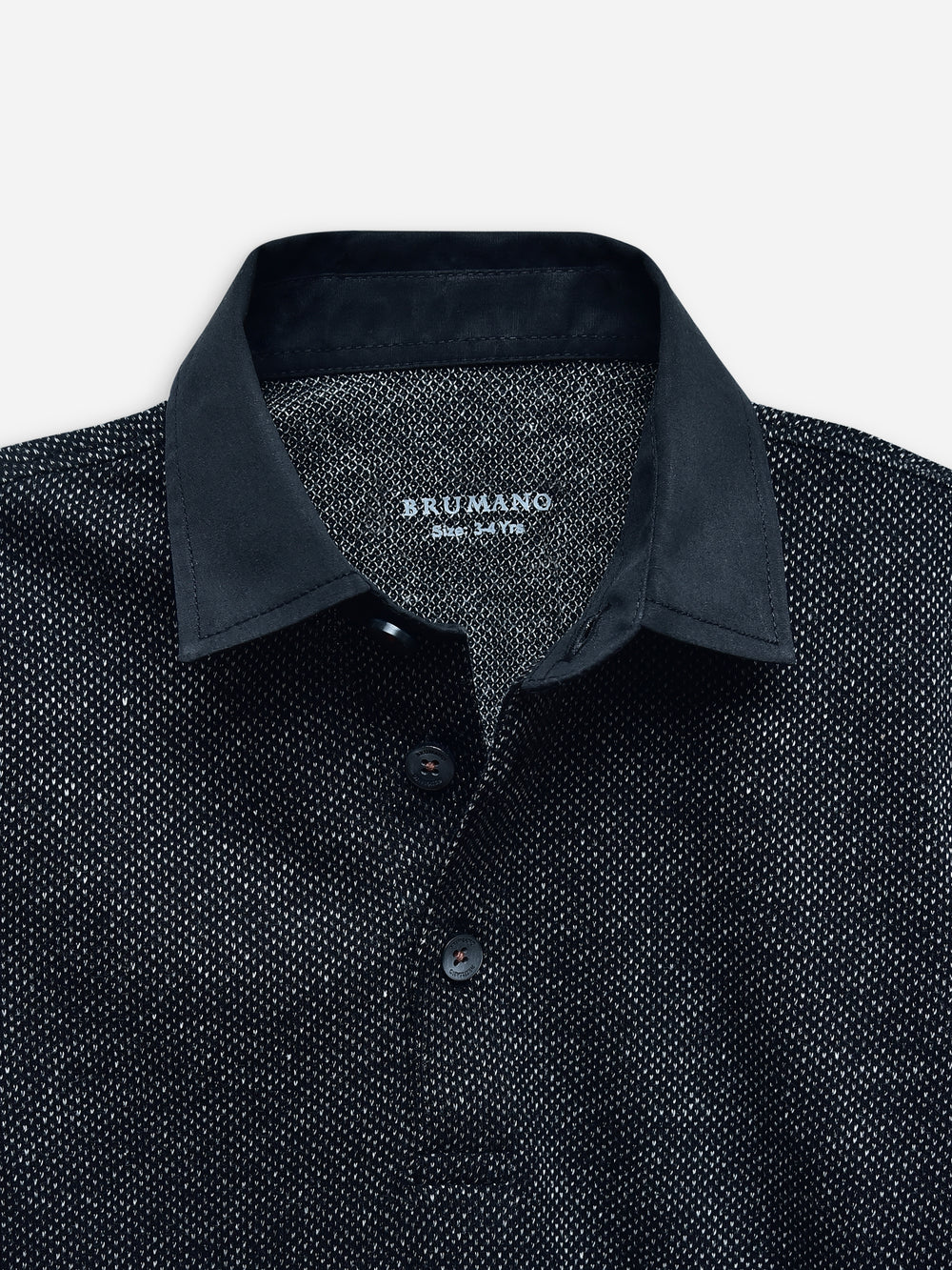 Black Dobby Structured Casual Polo