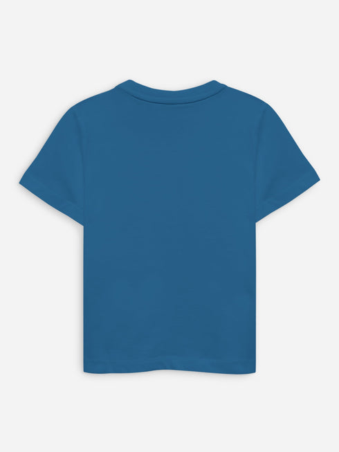 Teal Blue 100% Cotton Casual Tee