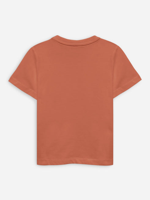 Rusty Orange 'Bicycle' Printed Casual T-Shirt