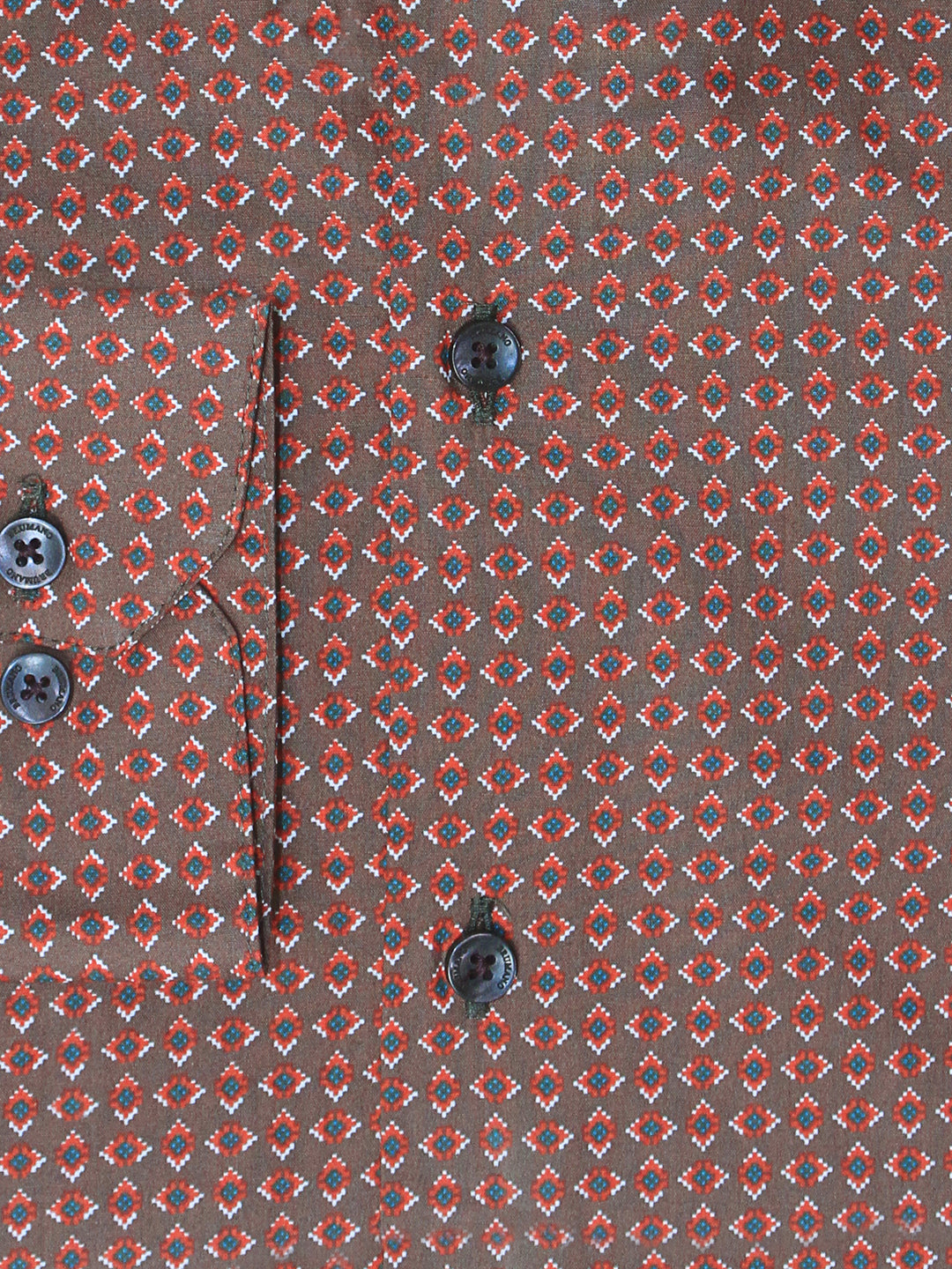 Brown & Red Geometric Printed Shirt