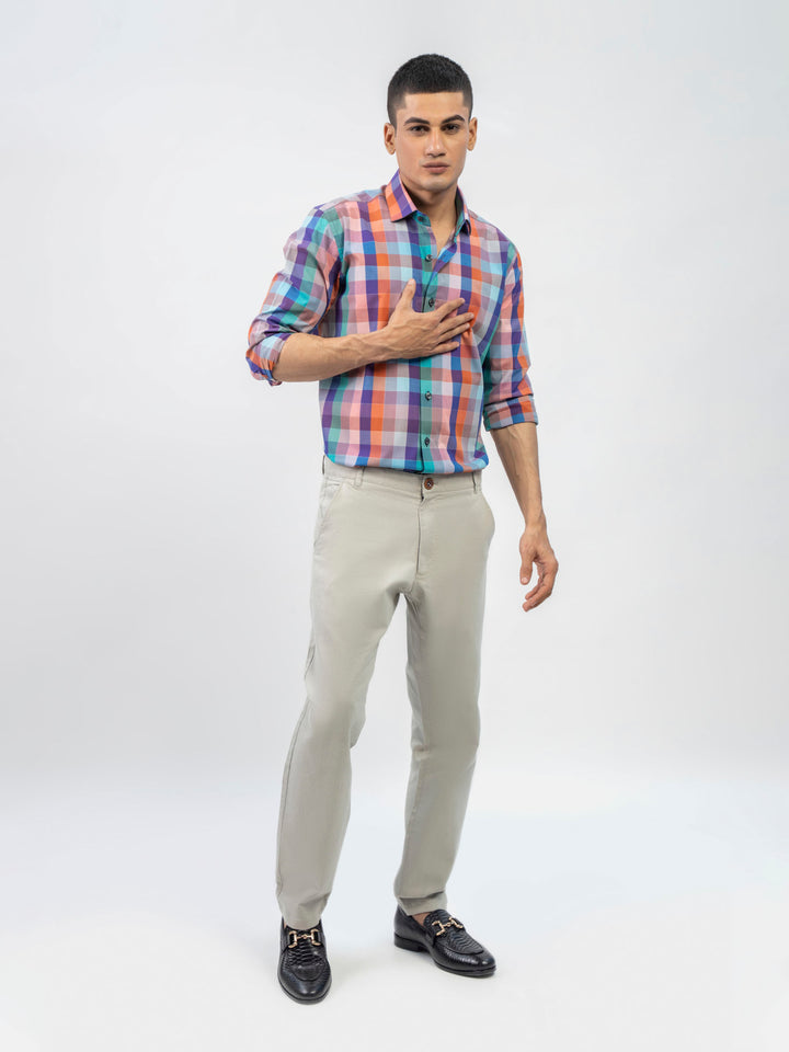 Purple Multi Color Checkered Shirt
