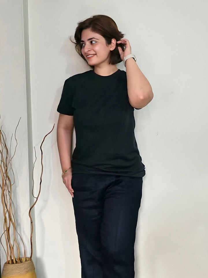 Dark Green 100% Cotton Basic Tee - Women