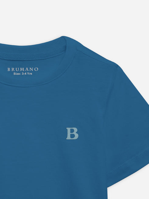 Teal Blue 100% Cotton Casual Tee