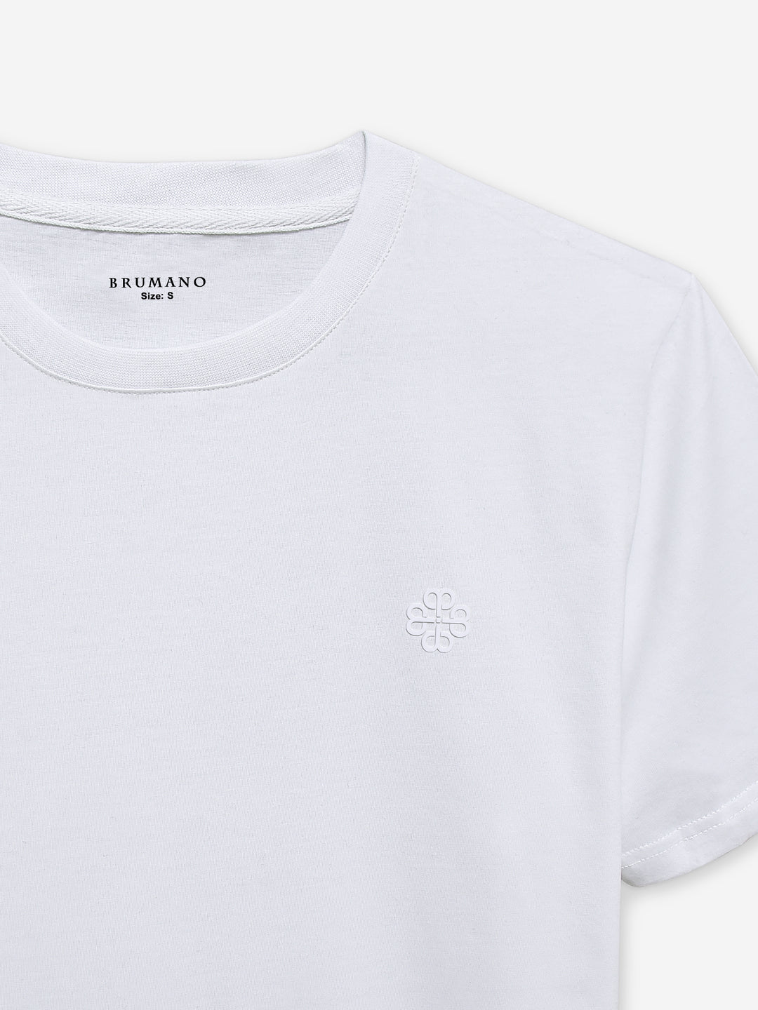 White 100% Combed Cotton Crew Neck T-Shirt Brumano Pakistan