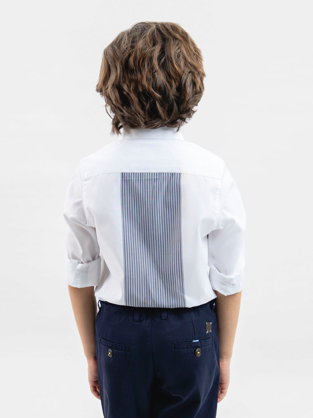 White Formal Shirt With Contrasting Front