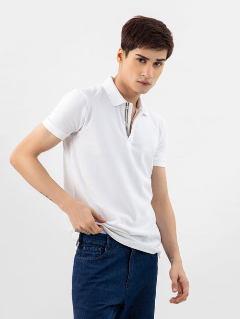 White 100% Cotton Basic Polo