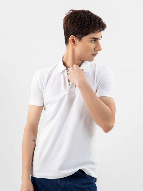 White 100% Cotton Basic Polo