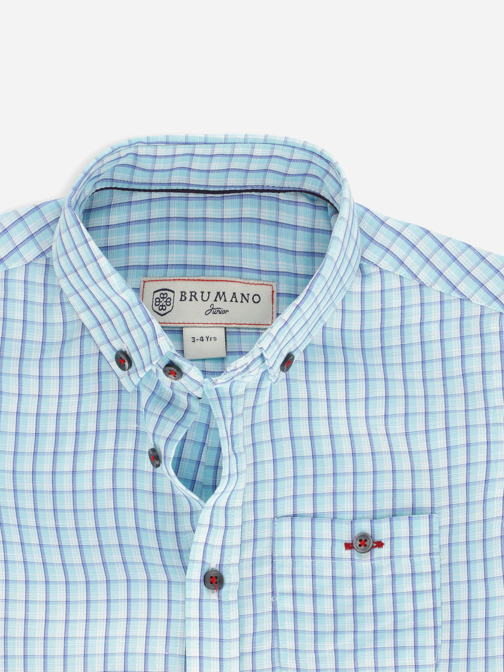 Aqua Blue Cotton/Linen Checkered Half Sleeve Casual Shirt