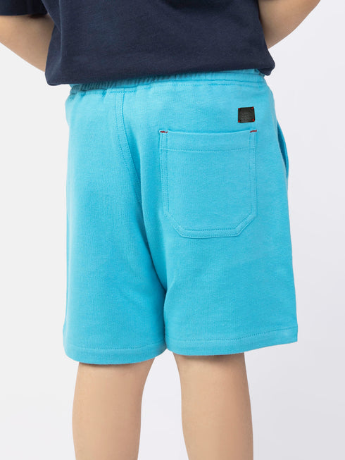 Aqua Blue Knitted Casual Shorts Brumano Pakistan