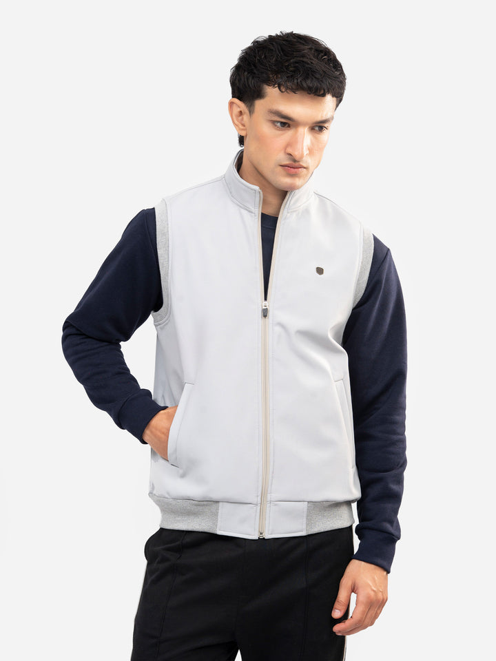 Ash-Grey-Sleeveless-Zipper-Jacket - Essential-Brumano-Pakistan