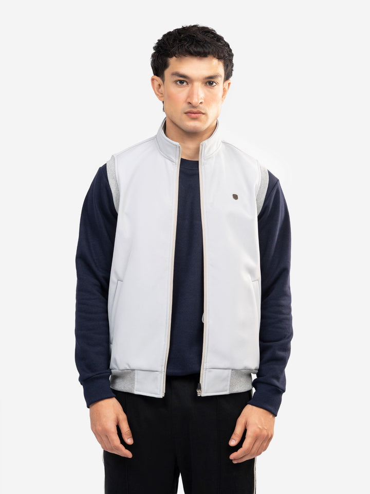 Ash-Grey-Sleeveless-Zipper-Jacket - Essential-Brumano-Pakistan