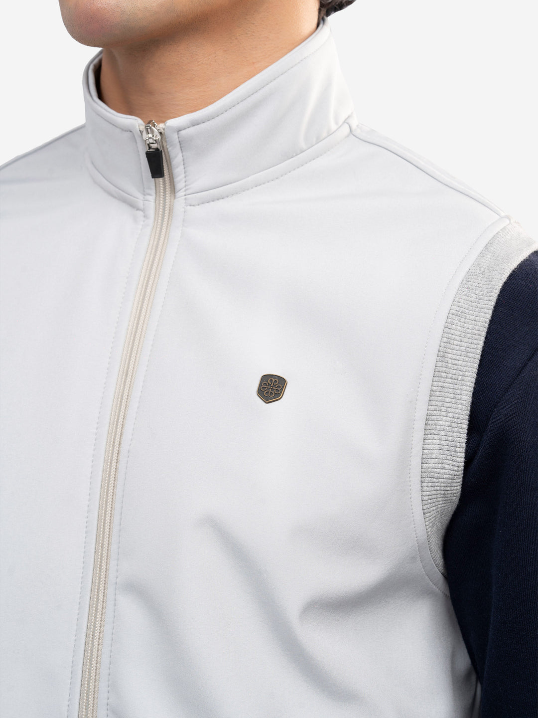 Ash-Grey-Sleeveless-Zipper-Jacket - Essential-Brumano-Pakistan