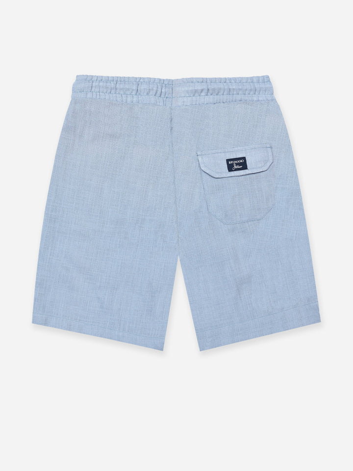 Ash Blue Linen Casual Shorts - Junior