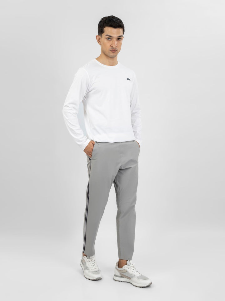 Ash Grey Pajama With Contrasting Detailing view 6 — Brumano Pakistan