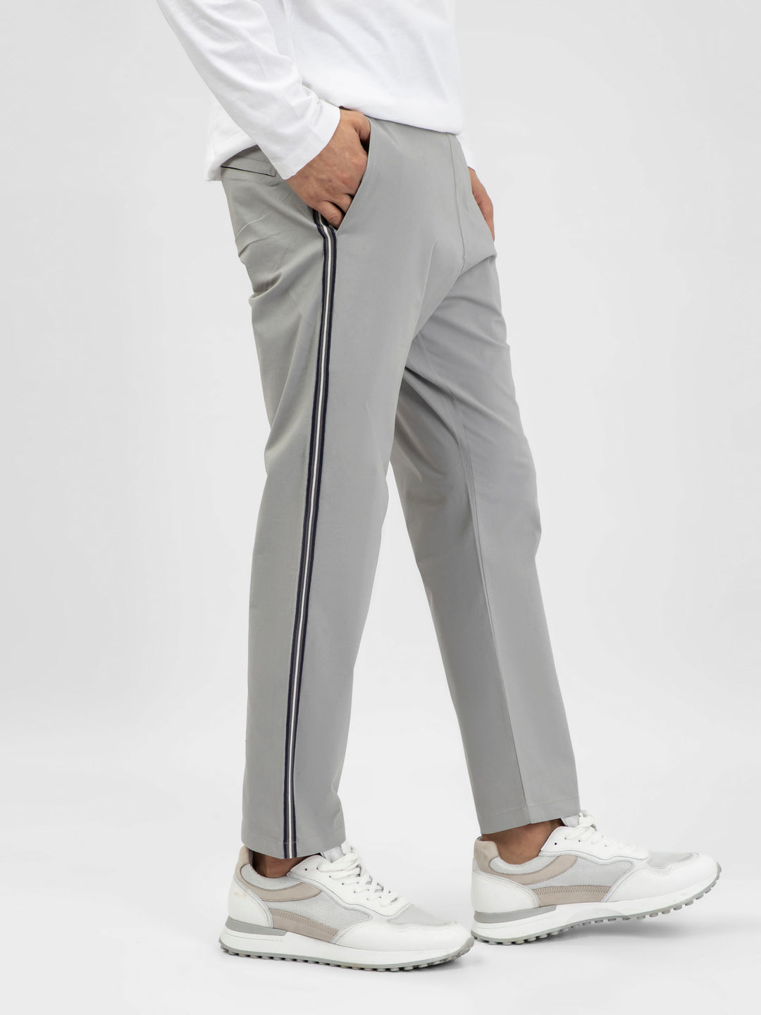 Ash Grey Pajama With Contrasting Detailing flat lay — Brumano Pakistan