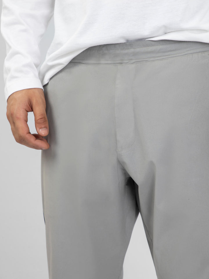 Ash Grey Pajama With Contrasting Detailing side view — Brumano Pakistan
