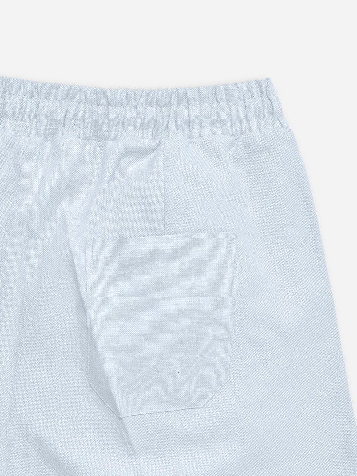 Ash White Linen Blended Pajama Trouser