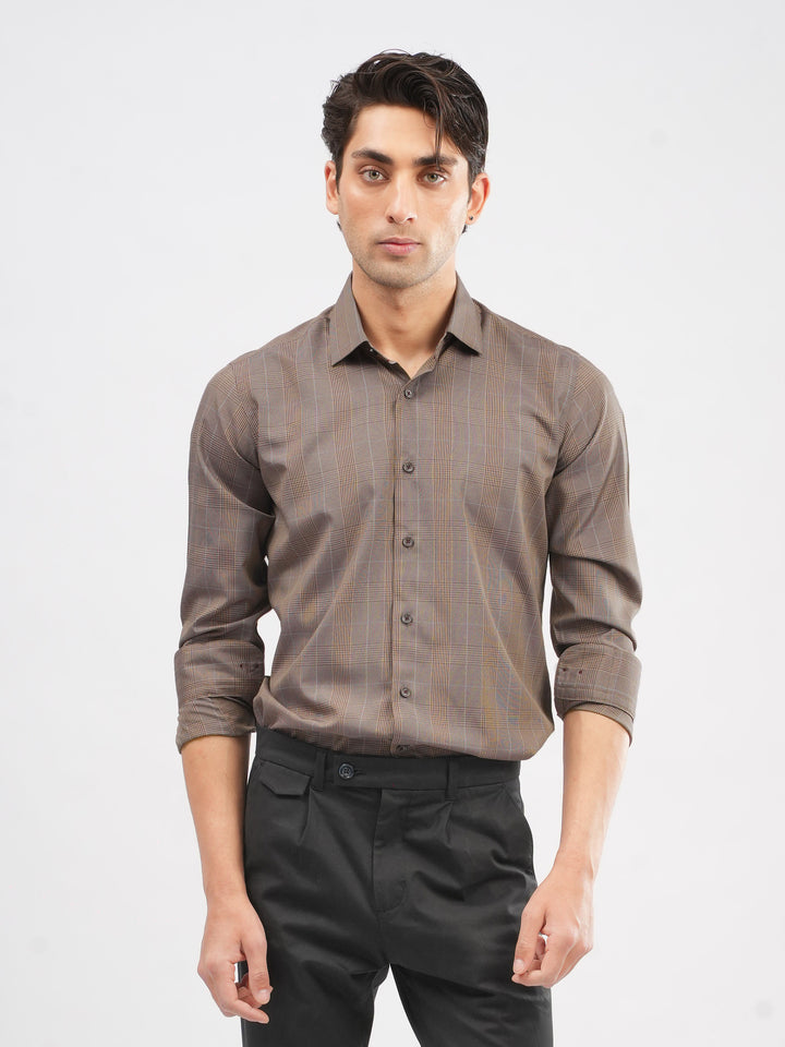 Auburn Brown Tartan Plaid Shirt