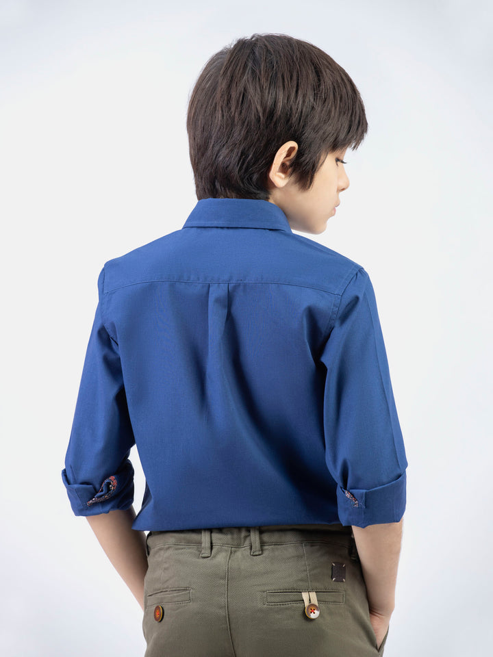 Basic Blue Casual Shirt With Shallow Collar Brumano Pakistan