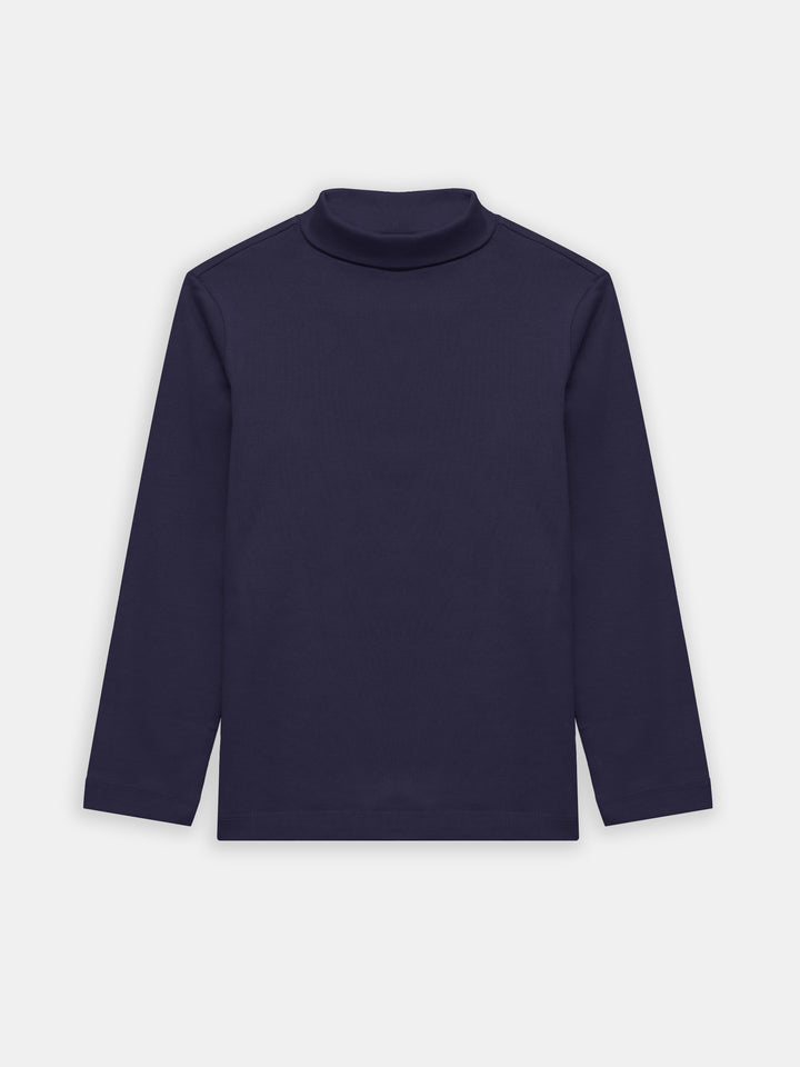 Navy Blue High Neck With Long Sleeves - Unisex