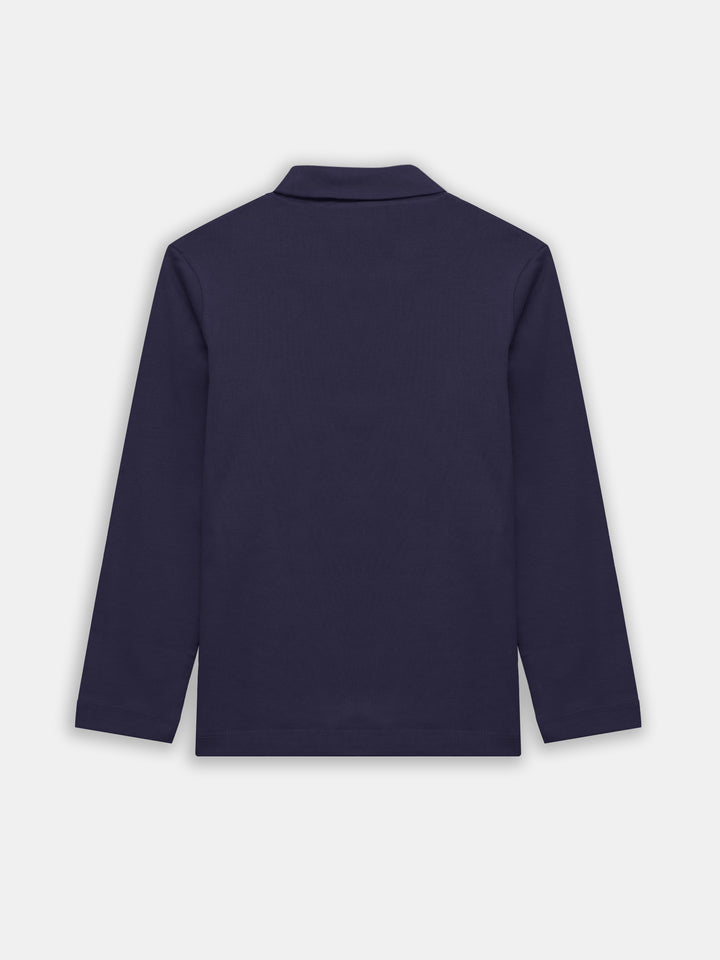 Navy Blue High Neck With Long Sleeves - Unisex
