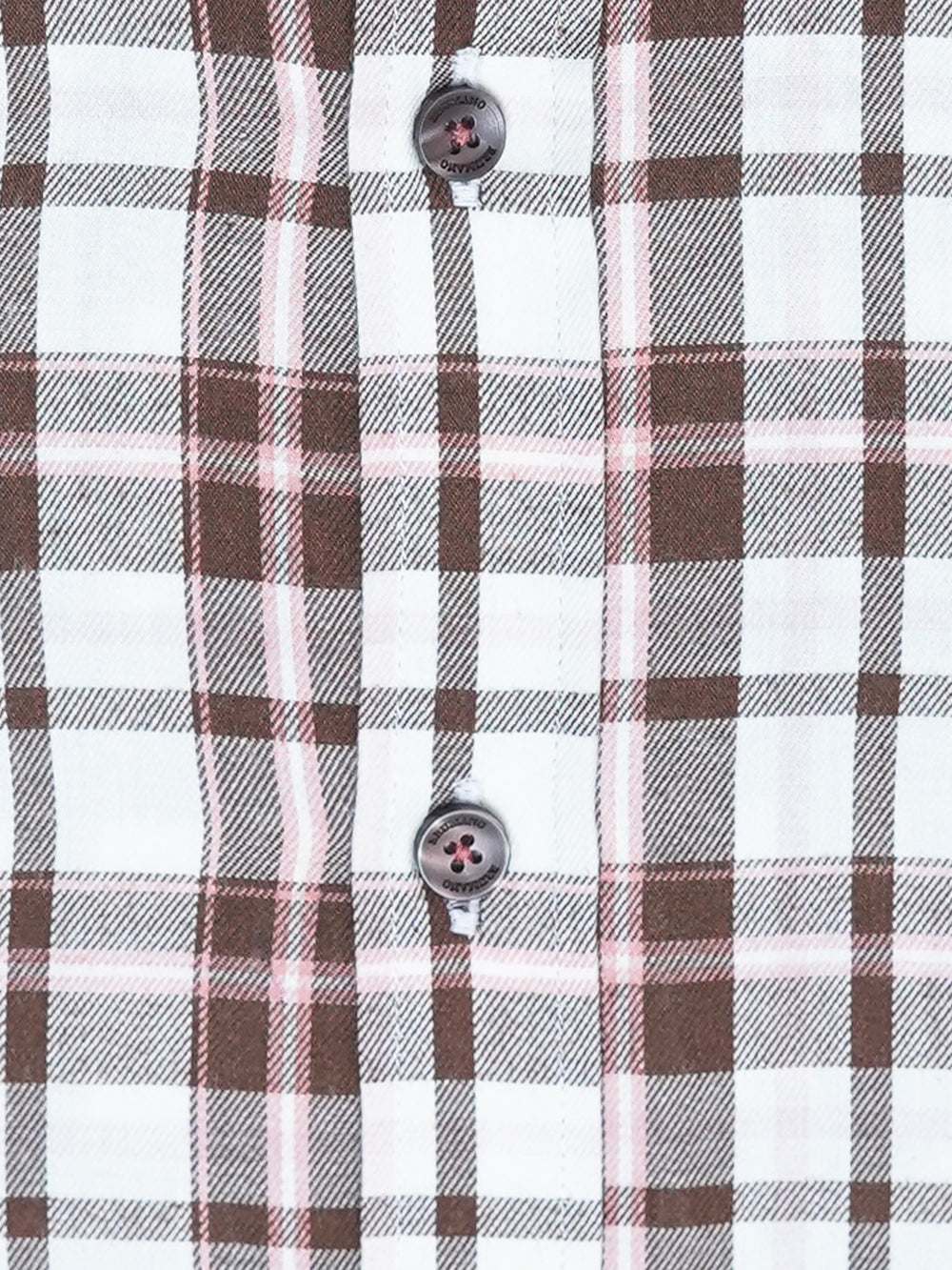 Beige & brown checkered inside button down collar shirt