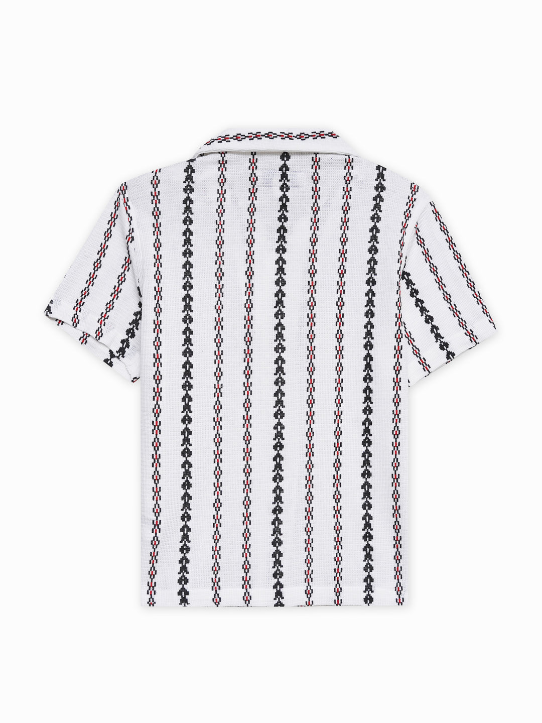 Beige Knitted Printed Cuban Collar Shirt - Junior